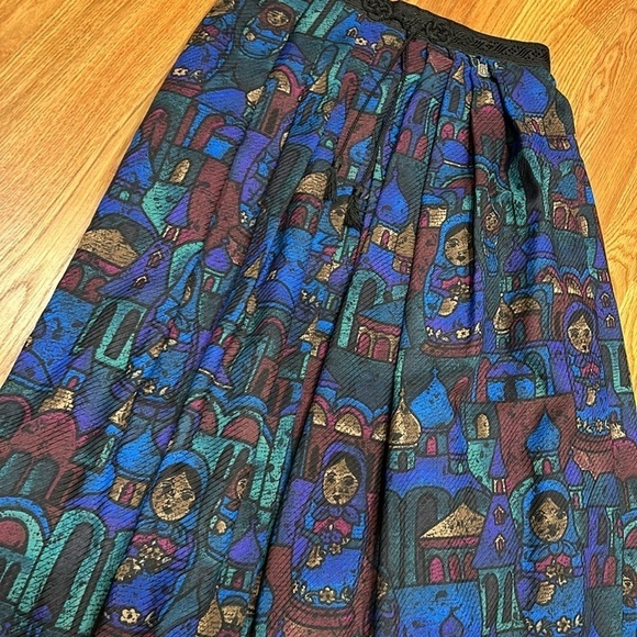 Vintage Hammerschmid Trachten Wool Folk Art Print Women Skirt Size 42 Medium - Picture 10 of 10